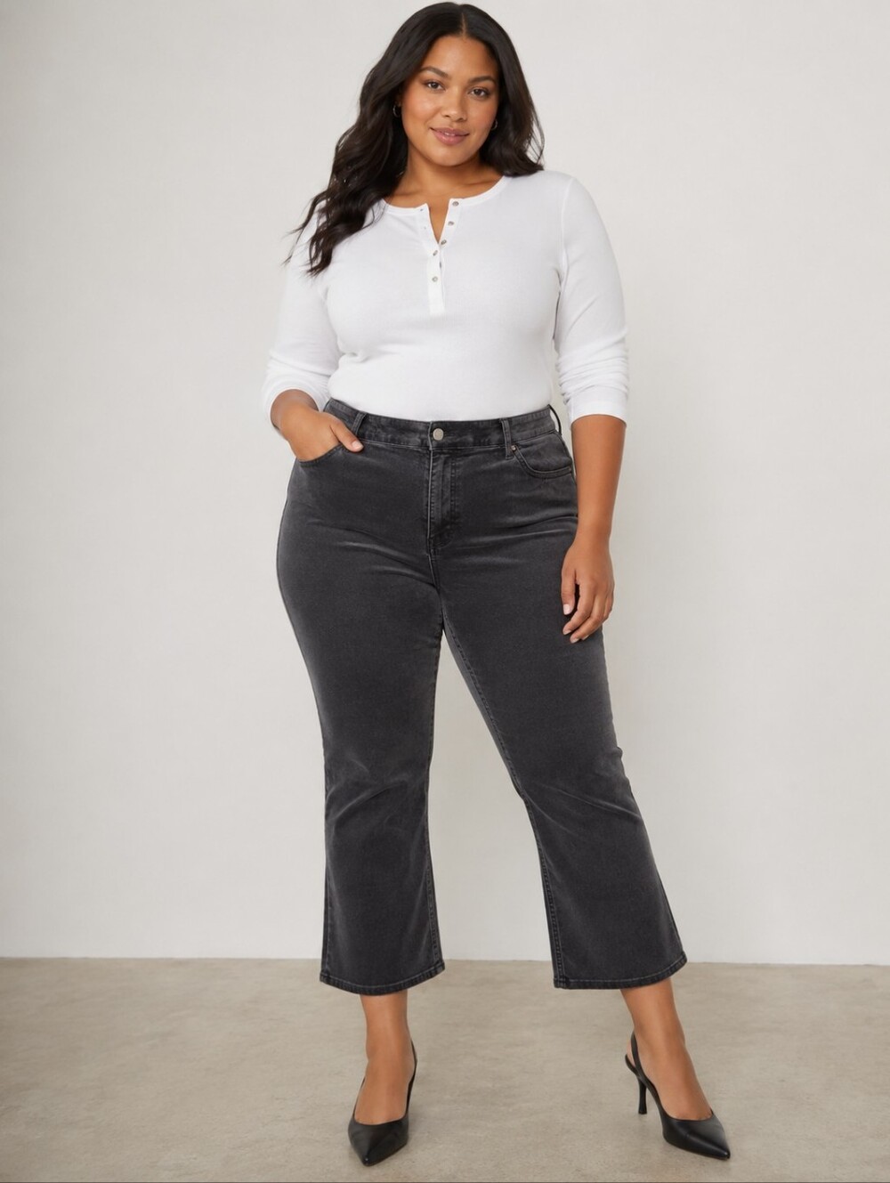 ❤️ LOFT HIGH RISE CROP FLARE JEANS IN VELOUR, 20 (35)